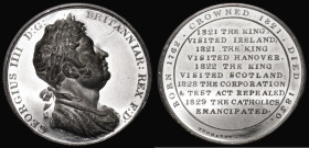 Death of George IV 1830 40mm diameter in White Metal by E.Thomason after J. Dassier and by J. Marrian, Obverse: Bust right laureate and draped, GEORGI...
