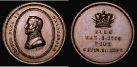 Death of the Duke of Wellington 1852 22mm diameter in bronze by T.R. Pinches, Obverse: Uniformed bust left within a linear oval, ARTHUR DUKE OF WELLIN...