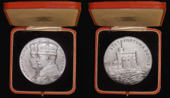 George V Silver Jubilee 1935 57mm diameter in silver, by P. Metcalfe, The Official Royal Mint issue, Eimer 2029a, BHM 4249, 86.00 grammes, UNC with a ...