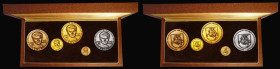 Lithuania FAO Ceres Medal Set (5 piece set gold 18 carat (2) 59.85 grams and 11.91 grams, 22 carat 4 grams plus one silver and one bronze) in an FAO M...
