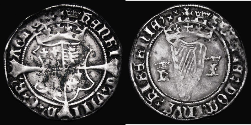 Ireland Groat Henry VIII Harp Coinage - Henry VIII and Jane Seymour S.6473, 2.44...