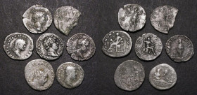 Ancient Rome Denarius (6) includes Hadrian (3), Valerian, Vespasian and Antoninus Pius, Fair to Fine, along with a low grade Denarius fragmented and u...