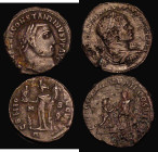 Roman (2) Sestertius Caracalla Ae Sestertius (215AD) Obverse: Bust right, laureate, draped and cuirassed, Reverse Caracalla standing left, holding rev...