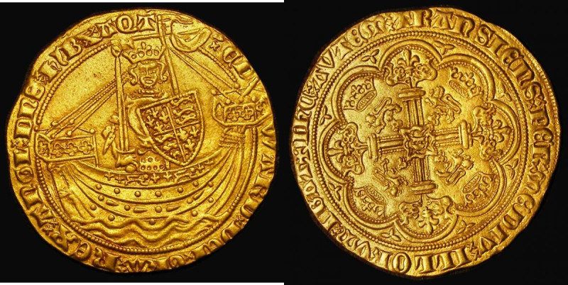 Noble Edward III Treaty Period (1361-1369), London Mint S.1502, 7.61 grammes, VF...