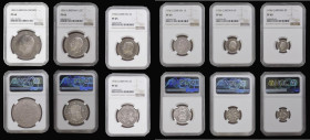 Proof Set 1936 V.I.P a six coin silver set encapsulated by NGC Crown PF64, Halfcrown PF65, Florin PF65, Shilling PF64, Sixpence PF66, Threepence PF65 ...