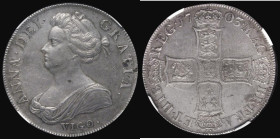 Crown 1703 VIGO ESC 99, Bull 1340 in an NGC holder and graded MS61, now lists at &pound;12,000 in EF in the Standard Catalogue

Estimate: GBP 5000 -...