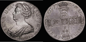 Crown 1703 VIGO, TERTIO edge, ESC 99, Bull 1340, GVF/approaching EF, the obverse with some minor haymarking and some old surface marks to the drapery,...