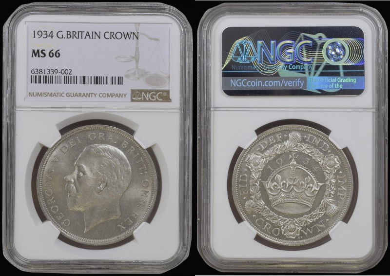 Crown 1934 ESC 374 NGC MS66 and the finest so far graded by NGC from a total pop...