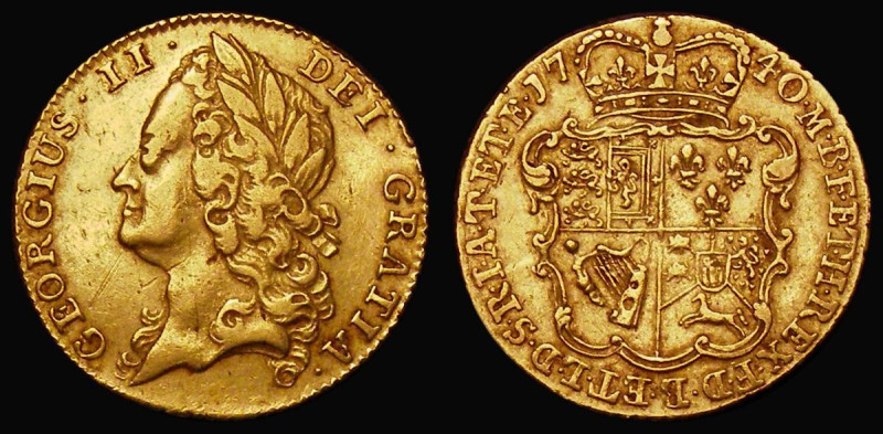 Half Guinea 1740 Intermediate laureate head, S.3683, Good Fine with an old scrat...