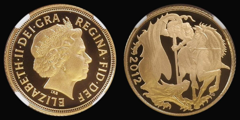 Half Sovereign 2012 Queen Elizabeth II Diamond Jubilee - Modern St. George Gold ...