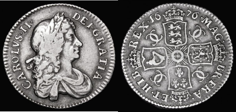 Shilling 1676 ESC 1047, Bull 536 Fine, cleaned and almost fully retoned

Estim...