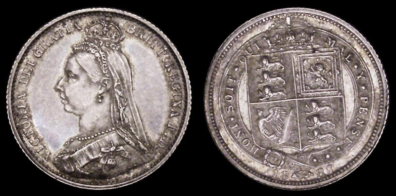 Sixpence 1887 Jubilee Head Withdrawn type, J.E.B. on truncation ESC 1752B, Bull ...