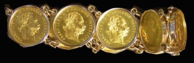 Austria Gold Ducats 1915 (9) in a bracelet 

Estimate: GBP 1300 - 1600