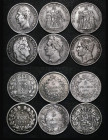 Belgium and France (12) comprising Belgium Five Francs (8) 1847 About Fine/VG, 1849 Fine, 1870 Good Fine, 1871 NVF, 1873 (2) both Fine, 1875 VF, 1876 ...