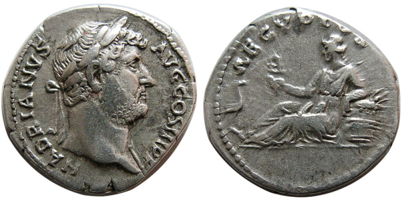ROMAN EMPIRE. Hadrian. AD. 117-138. AR Denarius (2.88 gm; 17 mm). "Travel Series...