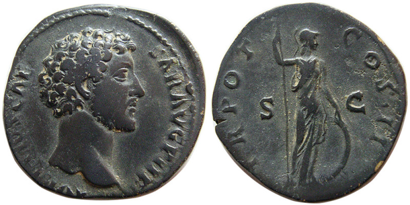 ROMAN EMPIRE. Marcus Aurelius, as Caesar, AD. 139-161. Æ (21.55 gm; 30 mm) Rome,...