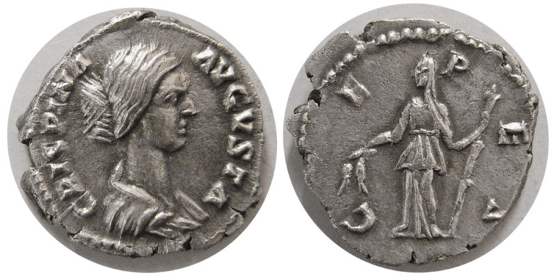 ROMAN EMPIRE. Crispina, 178-191 AD. AR Denarius (3.28 gm; 18 mm). Struck under C...