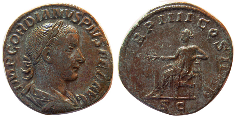 ROMAN EMPIRE. Gordian III. AD 238-244. Æ (18.90 gm; 30 mm). Rome mint, 5th offic...