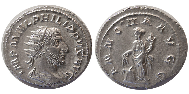 ROMAN EMPIRE. Philip I, the Arab. 244-249 AD. AR Antoninianus (4.40 gm; 22 mm). ...