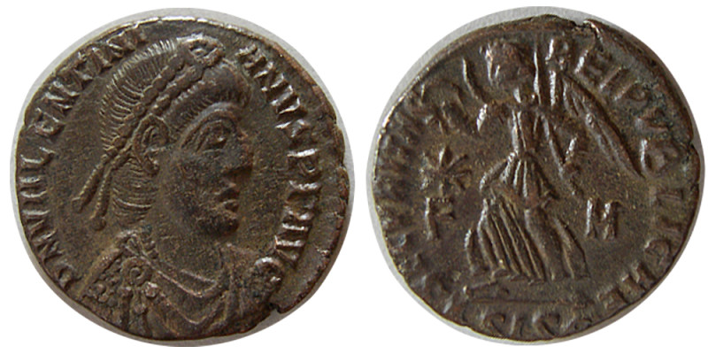 ROMAN EMPIRE. Valentinian I. 364-375 AD. Æ Follis (2.47 gm; 17 mm). Diademed bus...