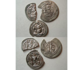 Group Lot of 3 Sasanian Kings Silver Drachms.