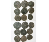 Group Lot of 9 Islamic Dynasts, Bronze coins. Different rulers.