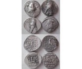 Group Lot of 4 Parthian Kings. Silver drachms. Different rulers.