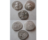 Group Lot of 3 Parthian Silver drachms. Different rulers.