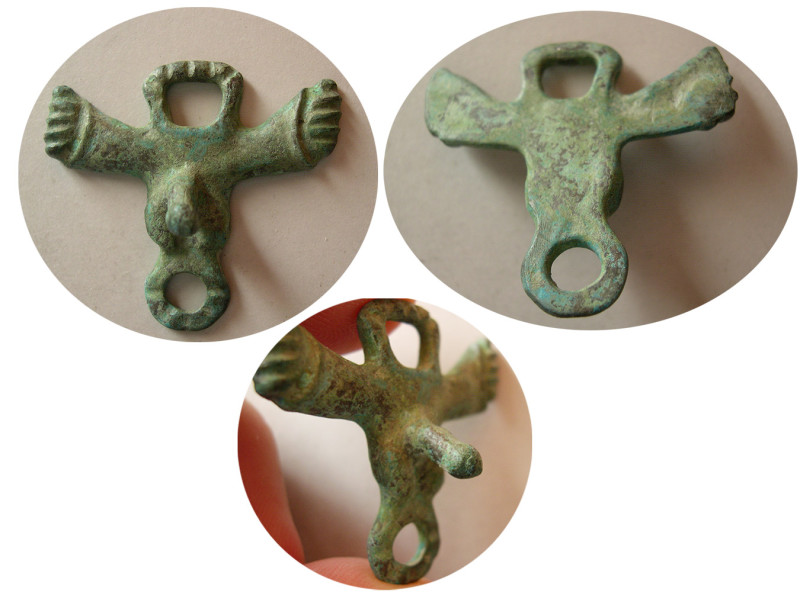 ROMAN EMPIRE; Ca. 2nd-3rd. Century AD. Bronze Phallic Pendent (14.20 gm; 36mm x ...
