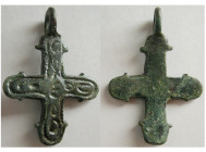 BYZANTINE EMPIRE. Ca. 10-12th. Century AD. Small Bronze Cross.