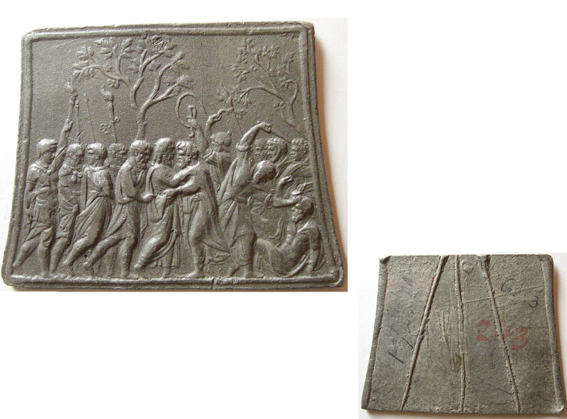 ITALY VICENZA, Republic. One-sided trapezoidal cast lead plaque (127.42 gm; 70mm...