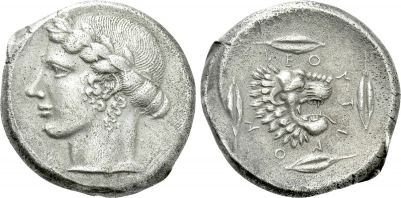 SICILY. Leontinoi. Tetradrachm (Circa 455-430 BC).

Obv: Laureate head of Apol...