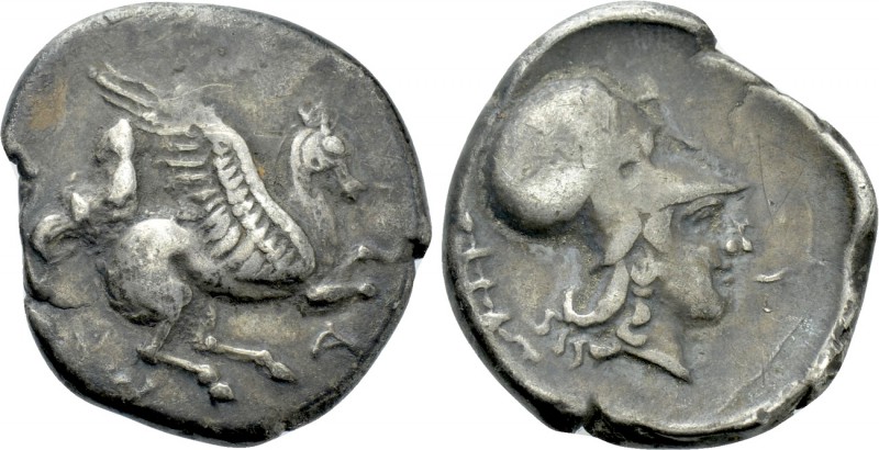 EPEIROS. Ambrakia. Stater (Circa 360-336 BC). 

Obv: Pegasos flying right; A b...