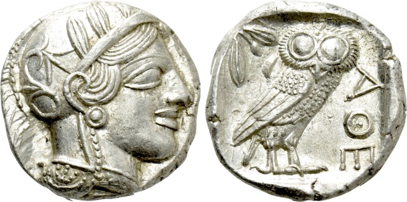 ATTICA. Athens. Tetradrachm (Circa 454-404 BC).

Obv: Helmeted head of Athena ...