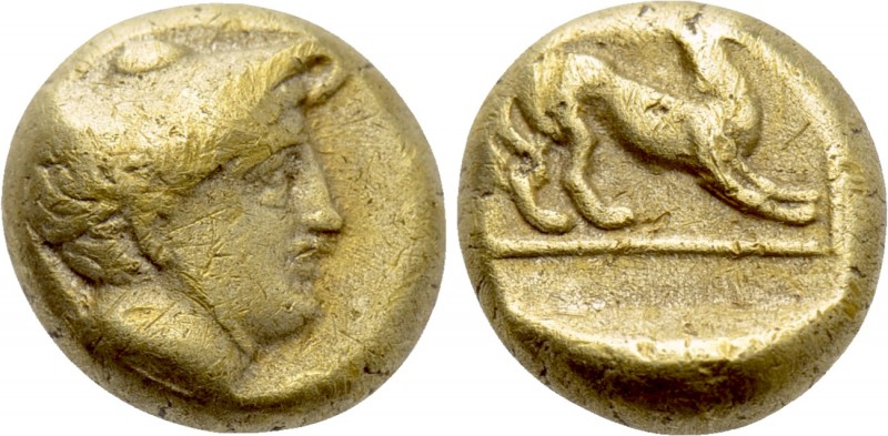 LESBOS. Mytilene. EL Hekte (Circa 377-326 BC). 

Obv: Head of Hermes right, we...