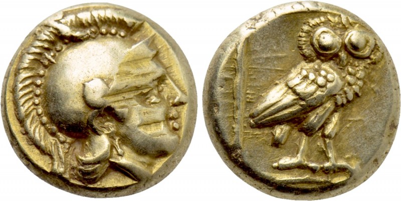 LESBOS. Mytilene. EL Hekte (Circa 377-326 BC). 

Obv: Helmeted head of Athena ...