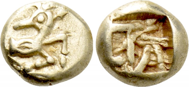 IONIA. Ephesos. Phanes (Circa 625-600 BC). EL 1/24 Stater.

Obv: Forepart of s...