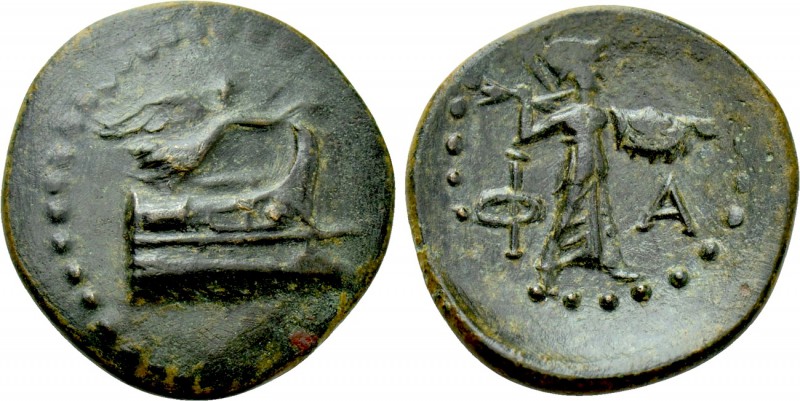 LYCIA. Phaselis. Ae (Circa 190-167 BC). 

Obv: Prow right; above, crowning Nik...