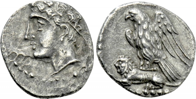 CILICIA. Uncertain. Obol (4th century BC). 

Obv: Male head left, wearing grai...