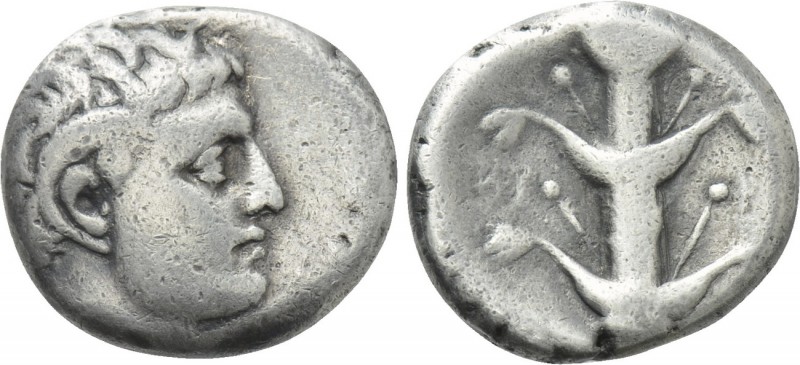 KYRENAICA. Kyrene. Time of Ptolemy I (Circa 308-305 BC). Didrachm.

Obv: Horne...