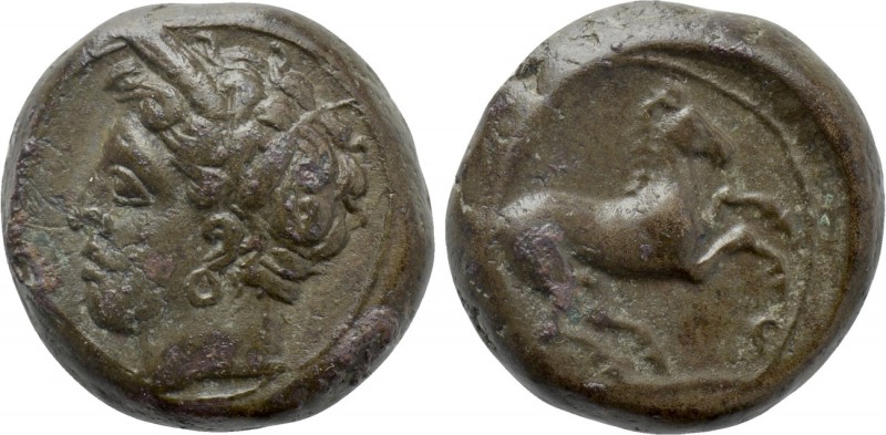 CARTHAGE. Ae (Circa 400-350 BC). Carthage or Punic mint in Sicily. 

Obv: Wrea...
