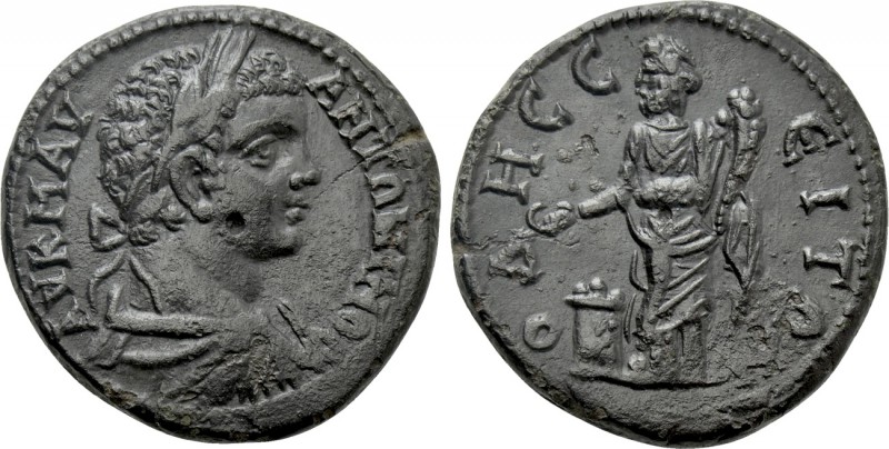 MOESIA INFERIOR. Odessus. Caracalla (198-217). Ae. 

Obv: AV K M AV ANTΩNINOC....