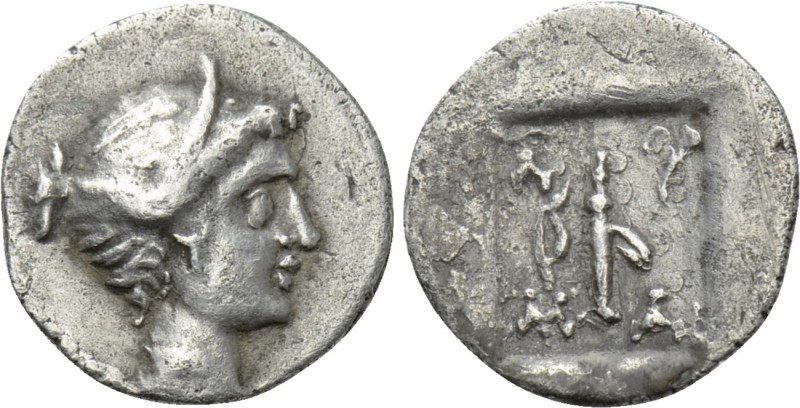 LYCIAN LEAGUE. Masicytes (Circa 27-20 BC). 1/4 Drachm. 

Obv: Draped bust of A...