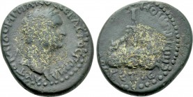 CAPPADOCIA. Caesarea. Domitian (81-96). Ae. T. Pomponius Bassus, presbeutes. Dated RY 15 (95/6).