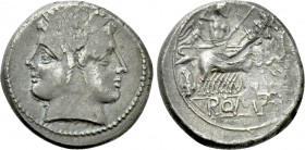 ANONYMOUS. Didrachm or Quadrigatus (Circa 225-214 BC). Uncertain mint.