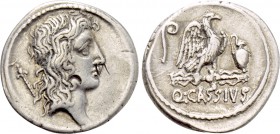 Q. CASSIUS LONGINUS. Denarius (55 BC). Rome.