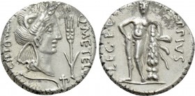Q. CAECILIUS METELLUS PIUS SCIPIO and EPPIUS. Denarius (47-46 BC). Military mint traveling with Scipio in Africa.
