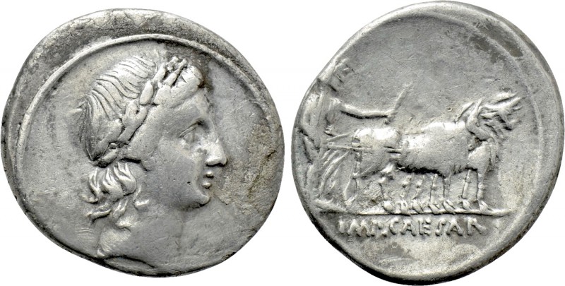 OCTAVIAN. Denarius (30-29 BC). Uncertain mint in Italy, possibly Rome. 

Obv: ...