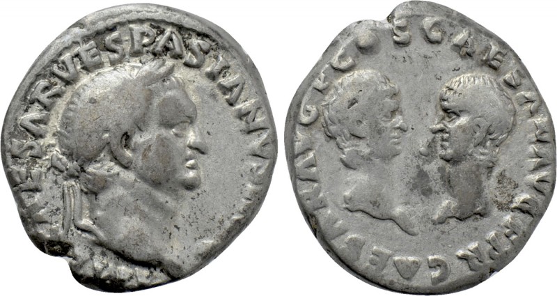 VESPASIAN with TITUS and DOMITIAN as Caesares (69-79). Denarius. Rome. 

Obv: ...