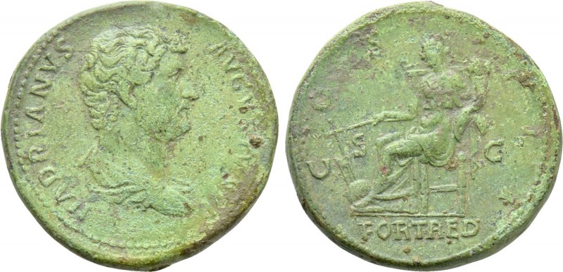 HADRIAN (117-138). Sestertius. Rome. 

Obv: HADRIANVS AVGVSTVS P P. 
Barehead...